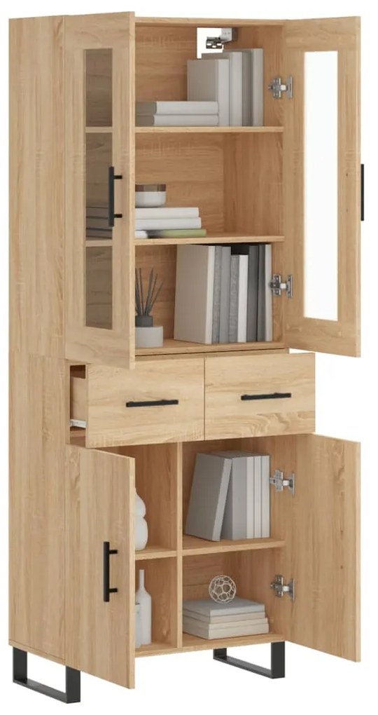 vidaXL Ντουλάπι Sonoma δρυς 69,5 x 34 x 180 εκ. από Επεξεργασμένο Ξύλο