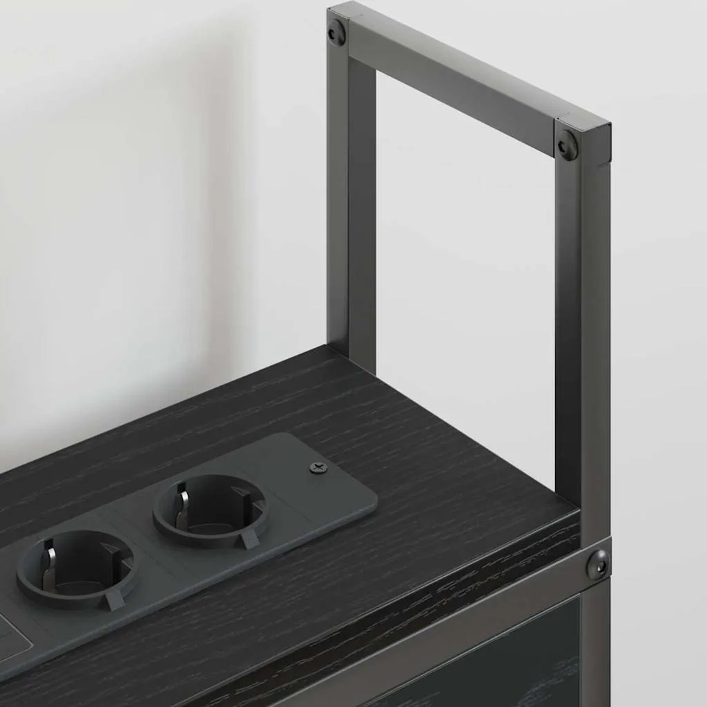 vidaXL Κεφαλάρι Αποθήκης Μαύρη δρυς 135 cm Επεξεργασμένο ξύλο