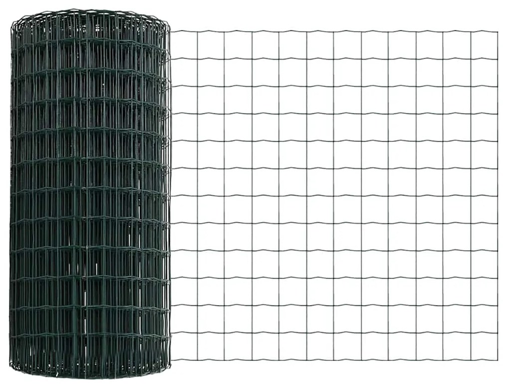 vidaXL Φράχτης με Στήλες. Πράσινο 0.8 x 25 m Ατσάλι
