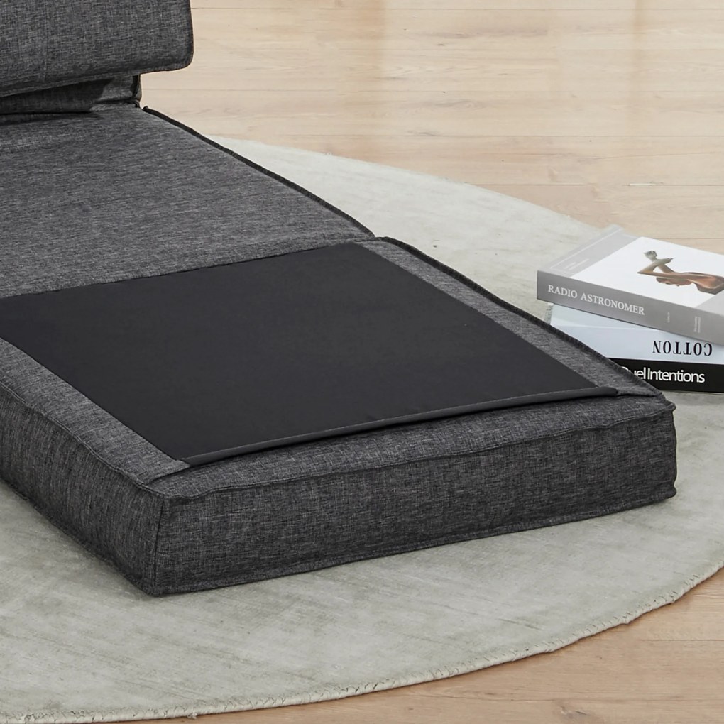 HOMCOM Πολυθρόνα δαπέδου, ρυθμιζόμενη αναδιπλούμενη πολυθρόνα, 61 x 73 x 58 cm, Σκούρο γκρι