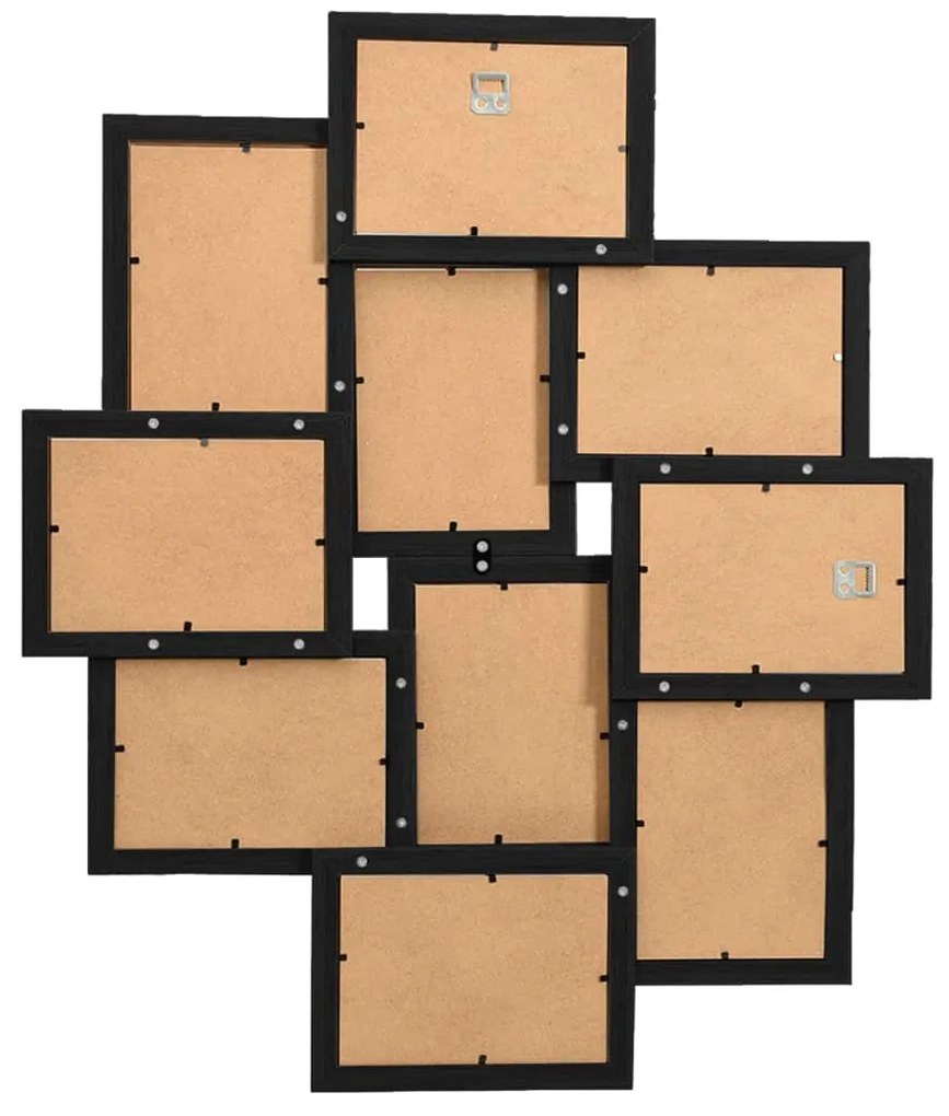 vidaXL Πλαίσιο Φωτογραφιών Κολάζ Μαύρο για Φωτ. 10 x (10 x 15 εκ.) MDF