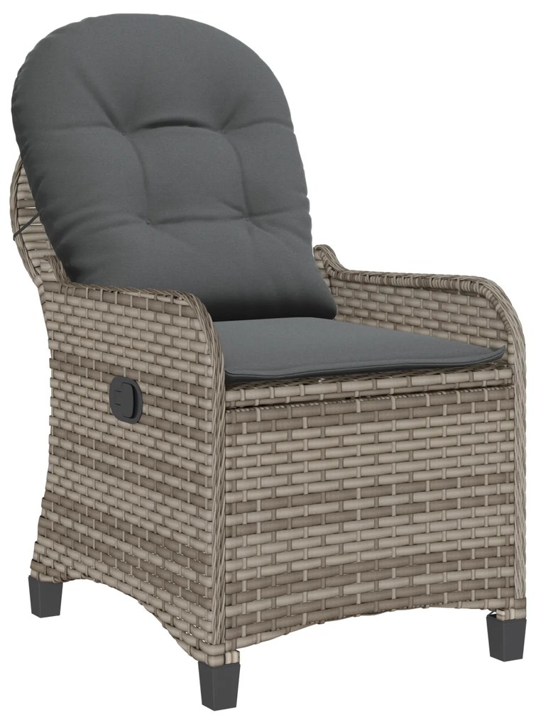 vidaXL Ανακλινόμενη πολυθρόνα Γκρι 56 x 66 x 95 εκ συνθετικό ρατάν