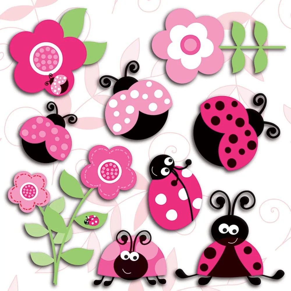 Pink Ladybugs αυτοκόλλητα 3 επιπέδων M - 14506 - 14506