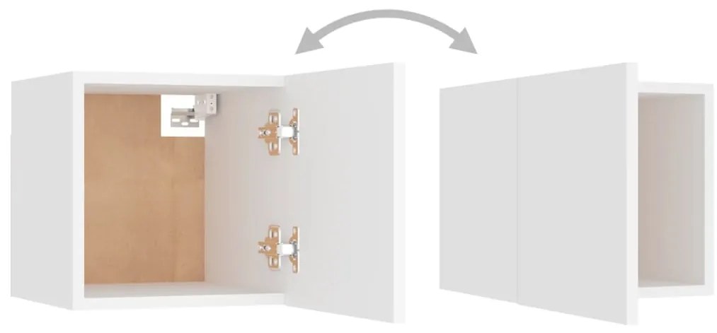 vidaXL Κομοδίνο Λευκό 30,5 x 30 x 30 εκ. από Επεξ. Ξύλο