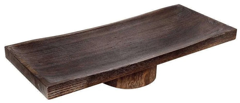 Πλατώ Σερβιρίσματος Ορθογώνιο Με Πόδι XYP414 70x30x13cm Dark Brown Espiel Wood Paulownia