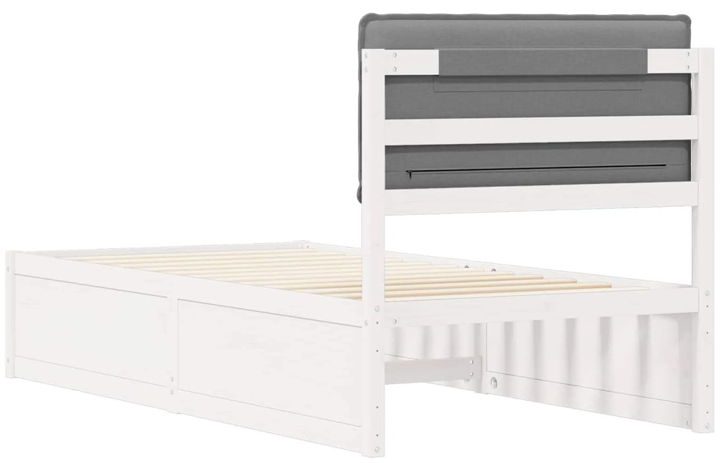 vidaXL Σκελετός Κρεβατιού με Επενδεδυμένο Κεφαλάρι Ανοιχτό γκρι