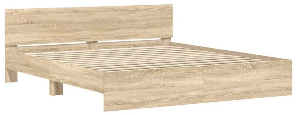 vidaXL Πλαίσιο Κρεβατιού με Κεφαλάρι Sonoma Δρυς 200 x 200 εκ.