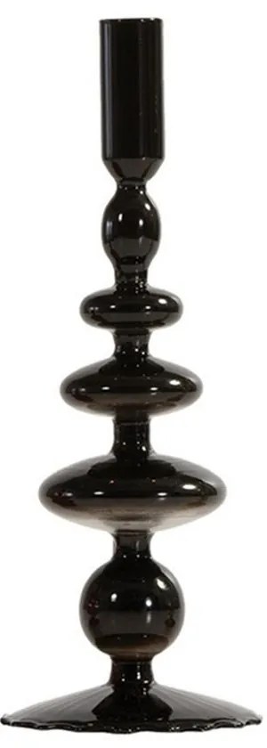 Κηροπήγιο Dario 9x28 Black Nef-Nef Homeware Γυαλί