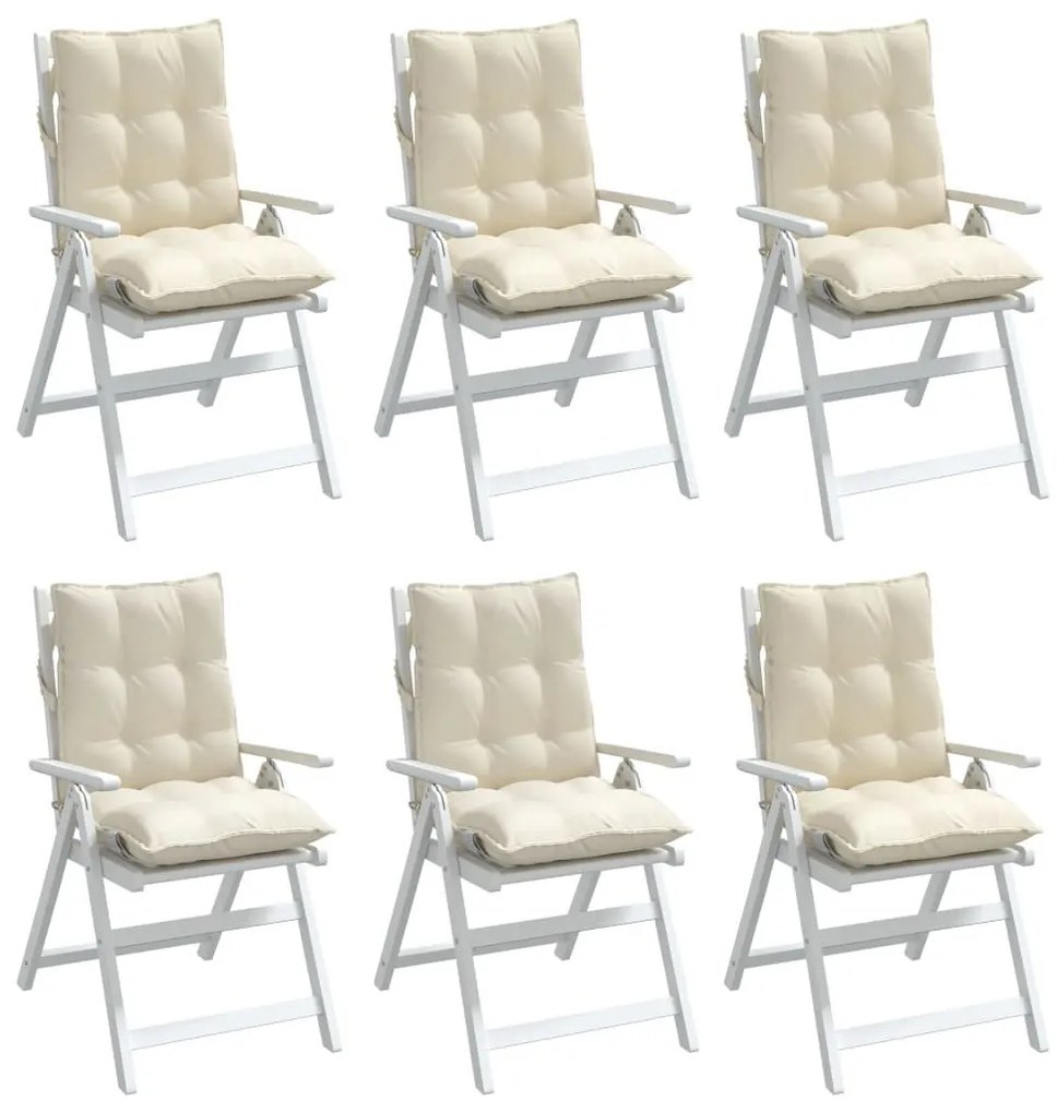 Μαξιλάρια Καρέκλας Χαμηλή Πλάτη 6 τεμ. Κρεμ Ύφασμα Oxford - Κρεμ