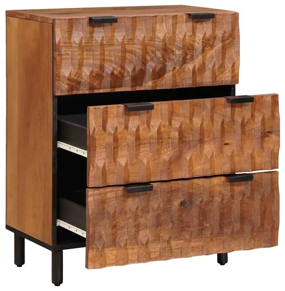 vidaXL Πλαϊνό γραφείο 3 pcs Καφέ Φινίρισμα Ακακίας 180 x 33 x 75 εκ.