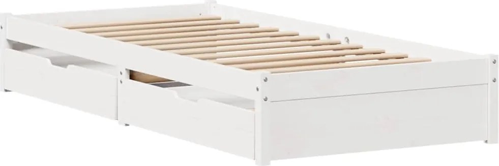 vidaXL Bed Frame Λευκό 75 x 190 cm Solid pinewood