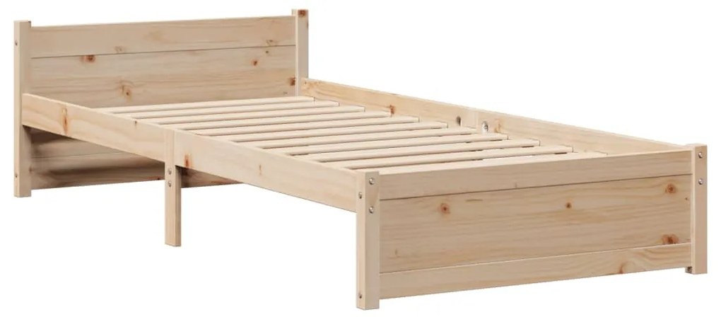 vidaXL Πλαίσιο Κρεβατιού με Κεφαλάρι 90 x 190εκ. από Μασίφ Ξύλο Πεύκου