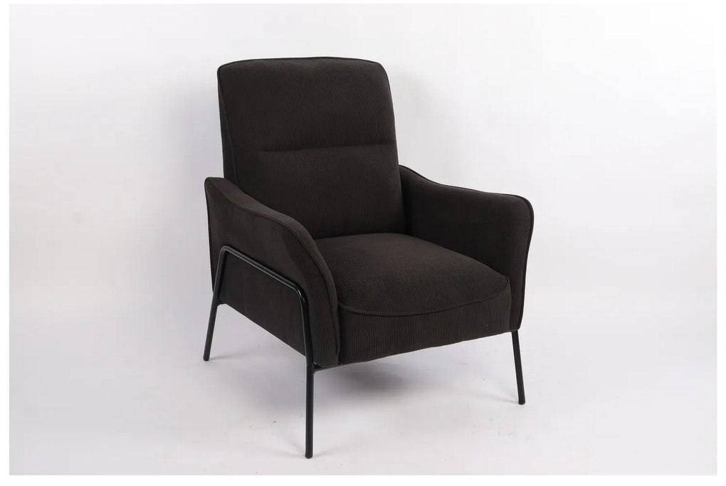 Πολυθρόνα ArteLibre ELAN Μαύρο Ύφασμα Κοτλέ/Μέταλλο 94x77x82cm