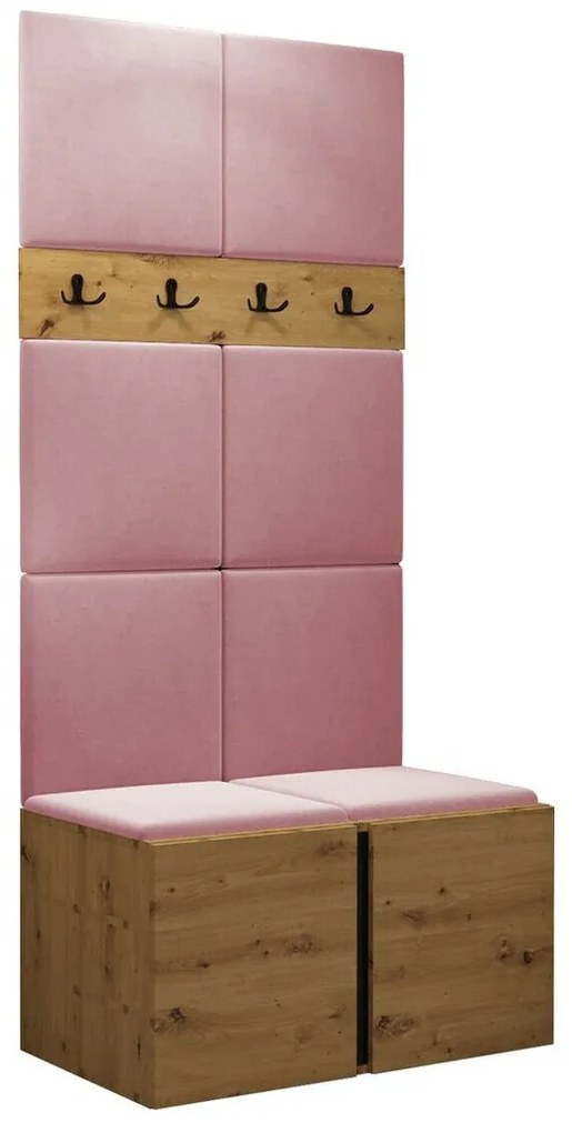 Σετ διαδρόμου Hartford 267, 186x84x46cm, 27 kg, Artisan δρυς, Πλαστικοποιημένη μοριοσανίδα, Ταπισερί, Εντοιχισμένη, Τοίχου | Epipla1.gr