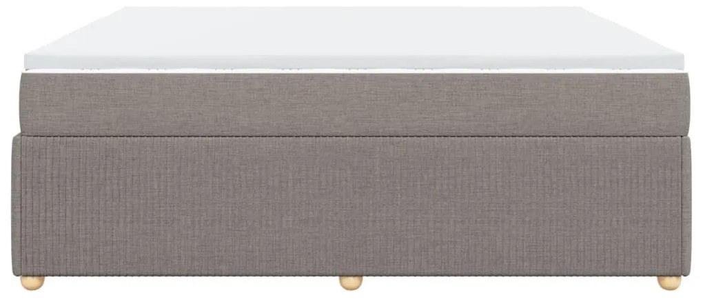 Κρεβάτι Boxspring με Στρώμα Taupe 200x200 εκ. Υφασμάτινο - Μπεζ-Γκρι