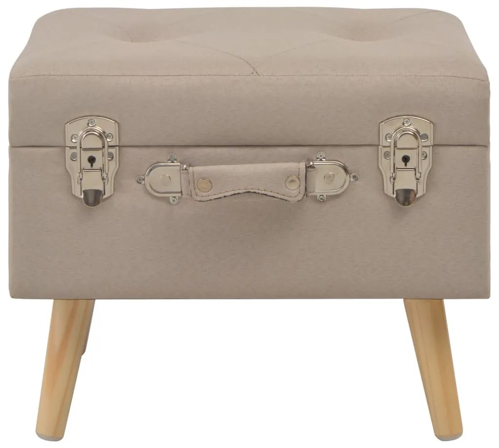 vidaXL Σκαμπό με Αποθηκευτικό Χώρο 3 τεμ. Μπεζ Υφασμάτινα