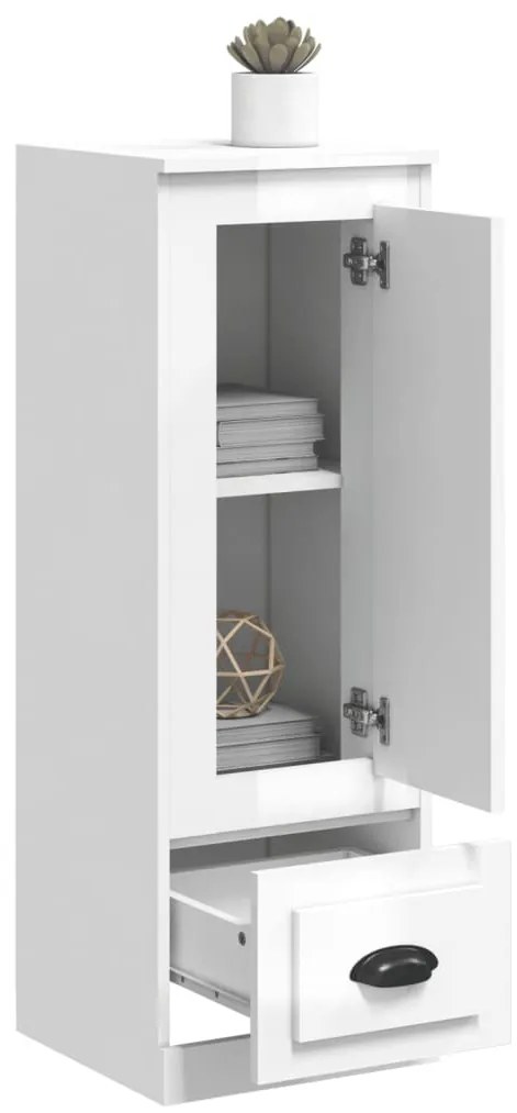 vidaXL Ντουλάπι Γυαλιστερό λευκό 36x35,5x103,5 από Επεξεργασμένο Ξύλο