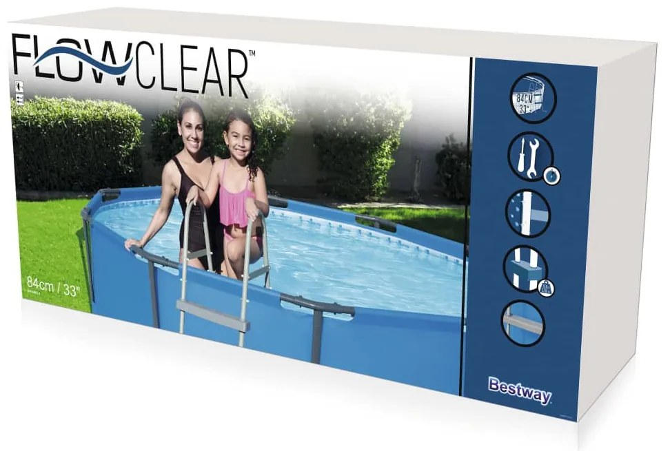 vidaXL Bestway Σκάλα Πισίνας Ασφαλείας με 4 Σκαλοπάτια Flowclear 122 εκ 58331