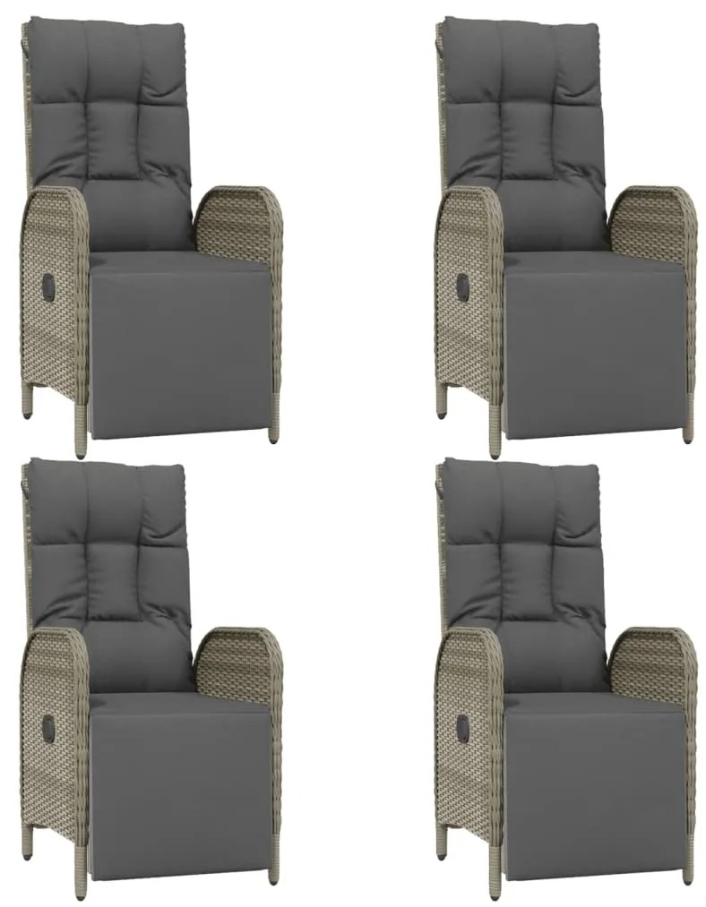 vidaXL Σετ Τραπεζαρίας Κήπου 5 τεμ. Γκρι Συνθ. Ρατάν με Μαξιλάρια