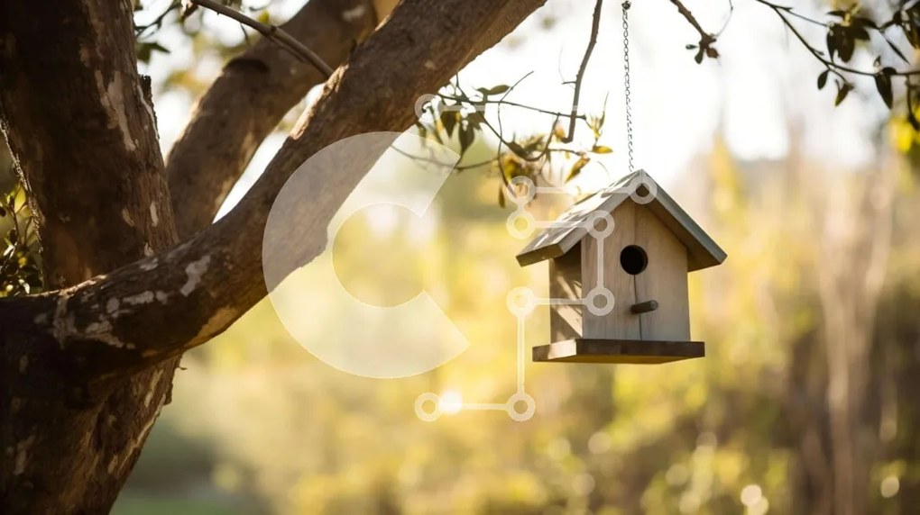 Intra Συλλεκτικό Ξύλινο Παζλ Plywood  4mm - Ξύλινο Birdhouse που κρέμεται από ένα κλαδί δέντρου Σε Ξύλινο Κουτί - Διαστάσεις: 10x10 cm – 25 κομμάτια
