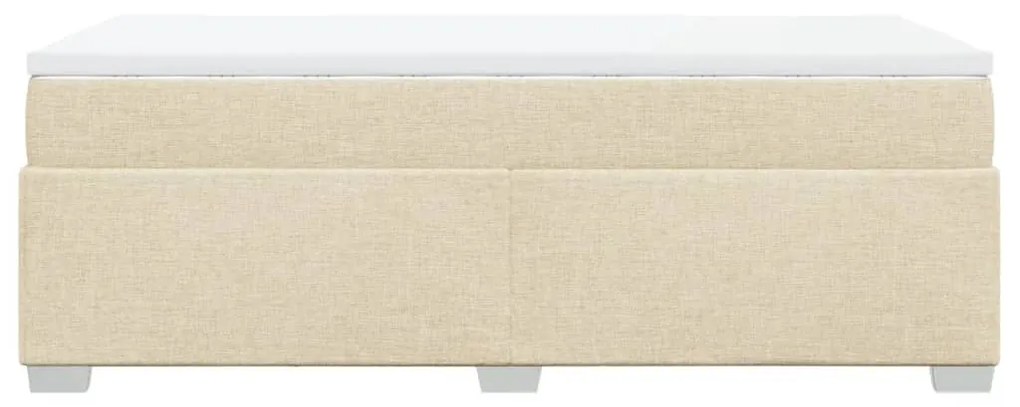 Κρεβάτι Boxspring με Στρώμα Κρεμ 90x190 εκ.Υφασμάτινο - Κρεμ