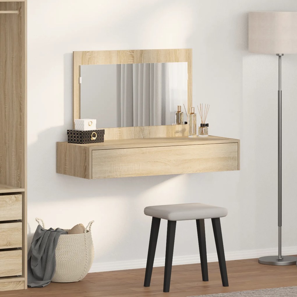 vidaXL Kρεβάτι τοίχου από δρυ Σονόμα 100x40x70 εκ