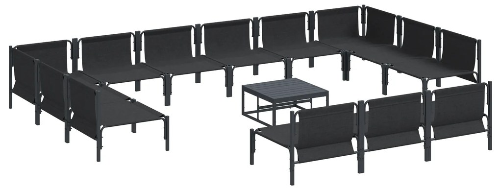 vidaXL Σετ Καναπέ Κήπου 14 pcs Ανθρακί Ατσάλι