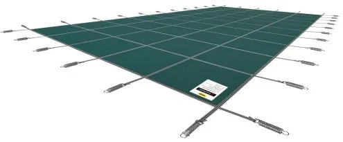 VEVOR Pool Safety Cover 18x42ft, Inground Pool Cover fit for 16x40 ft Pool, Rectangle Inground Safety Pool Cover Green Mesh Solid Pool Safety Cover for Swimming Pool Winter Safety Cover