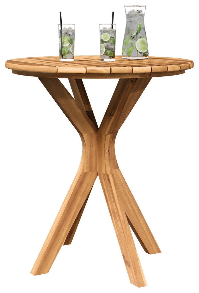 vidaXL Τραπέζι Bistro Κήπου Ø70x75 εκ. Μασίφ Ξύλο Teak