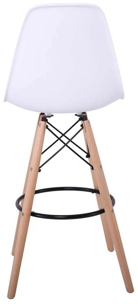 Σκαμπώ ART Wood BAR ABS Λευκό (με πλάτη) 46x54x74/111cm (Σετ 2 ΤΕΜ)