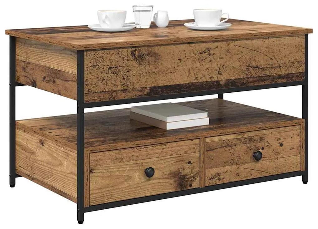 vidaXL Τραπεζάκι σαλονιού με συρτάρι Παλιό Ξύλο 85 x 50 x 50 εκ.