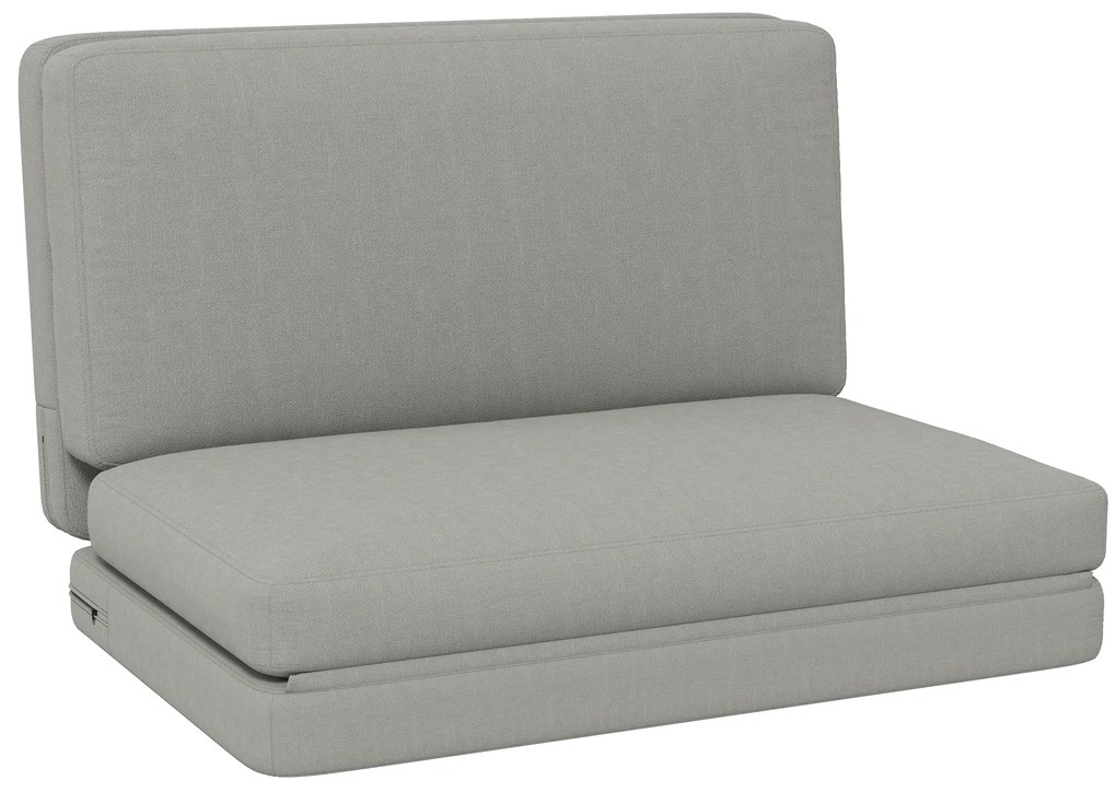 HOMCOM Πολυθρόνα 2-σε-1 Αναδιπλούμενη, Στρώμα Επισκέπτη, Διαχωρίσιμη, Πλάτους 120 cm, Ανοιχτό Γκρι