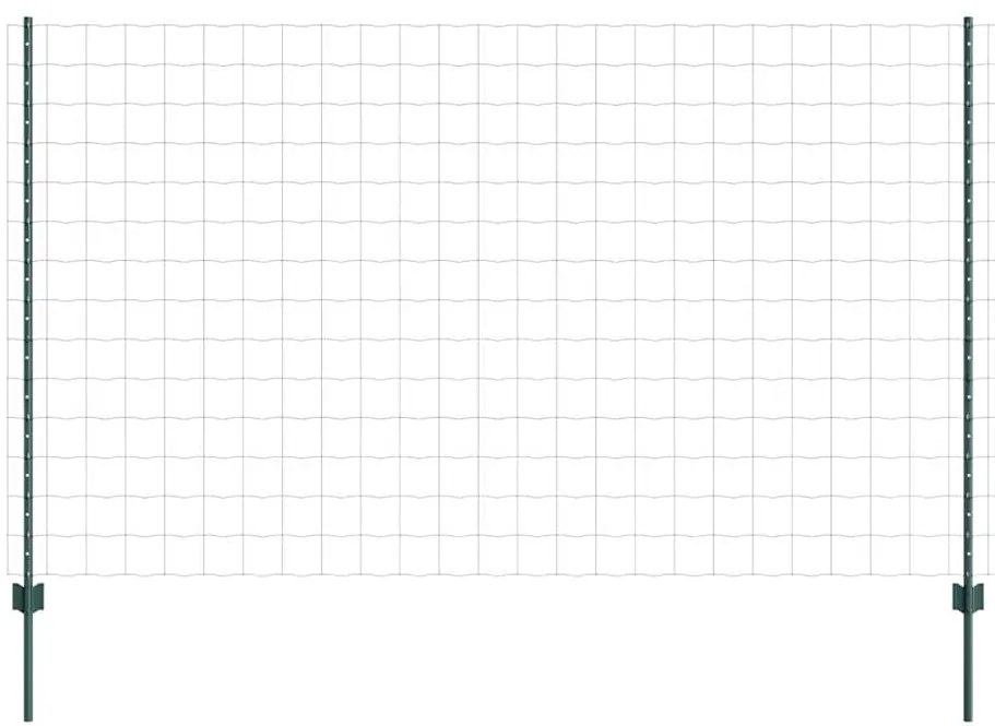 vidaXL Φράχτης με Στήλες. Πράσινο 1.4 x 10 m Ατσάλι