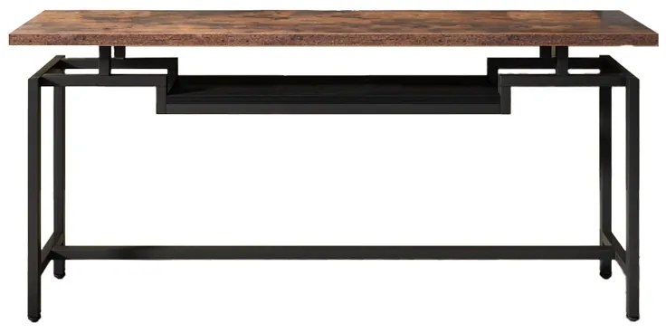 Κονσόλα Onole pakoworld σε καρυδί - μαύρο μέταλλο 180x35x82εκ (1 τεμάχια)