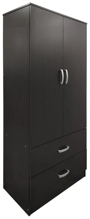 Ντουλάπα δίφυλλη με 2 συρτάρια Lego pakoworld σε wenge απόχρωση 80x42x180εκ