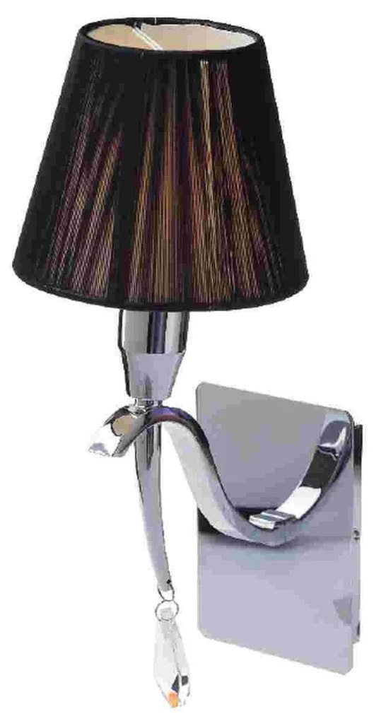 Φωτιστικό Τοίχου Textile WC1191 Black Crystal, Metal