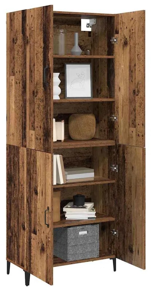 vidaXL Highboard 2 pcs Παλαιό ξύλο 69.5 x 34 x 180 εκ.