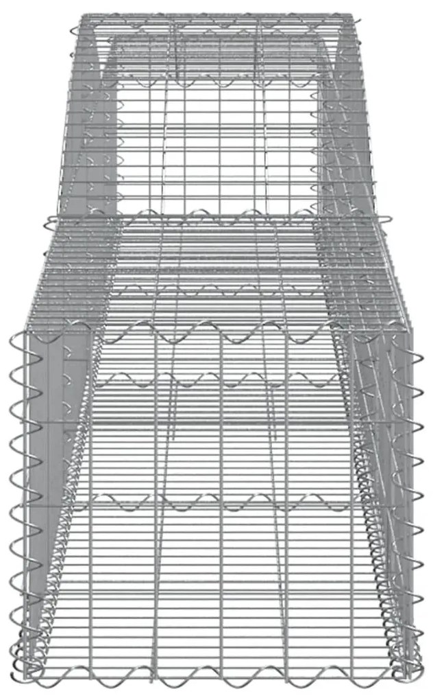 Συρματοκιβώτια Τοξωτά 2 τεμ. 400x50x40/60 εκ. Γαλβαν. Ατσάλι - Ασήμι