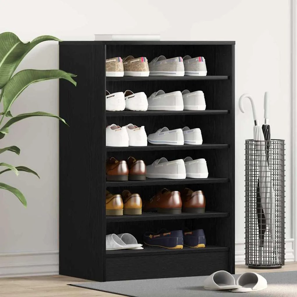 vidaXL Ντουλάπα Παπουτσιών Μαύρο Δρύς 60x35x92 εκ Επεξεργασμένο Ξύλο