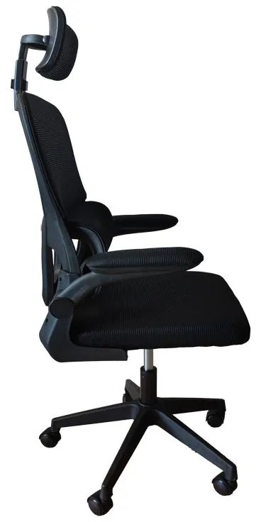 Καρέκλα γραφείου Recko ύφασμα mesh σε μαύρη απόχρωση 56x62x116-125εκ 56x62x125 εκ.