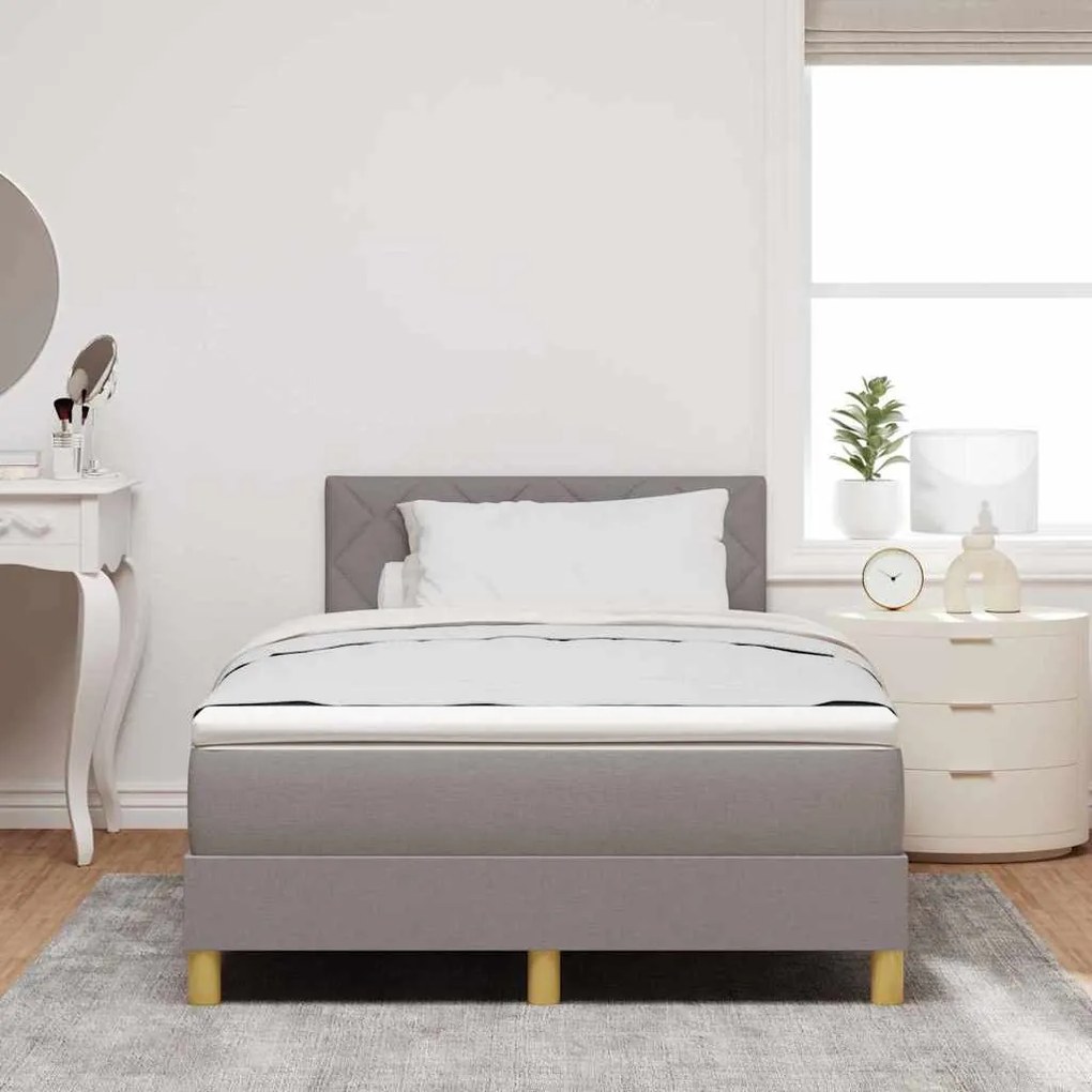 vidaXL Κρεβάτι box spring με στρώμα Taupe 120 x 200 cm ύφασμα