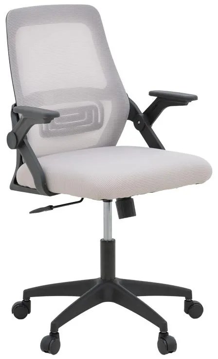 Καρέκλα Γραφείου Reji με Μesh Ύφασμα Γκρι - Μπεζ &amp; Μαύρο σκελετό 58x60x89-99εκ. 58x60x99 εκ.