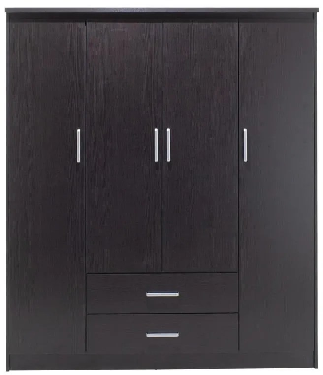 Ντουλάπα ρούχων τετράφυλλη OLYMPUS χρώμα wenge 159x57x183εκ 159x57x183 εκ.