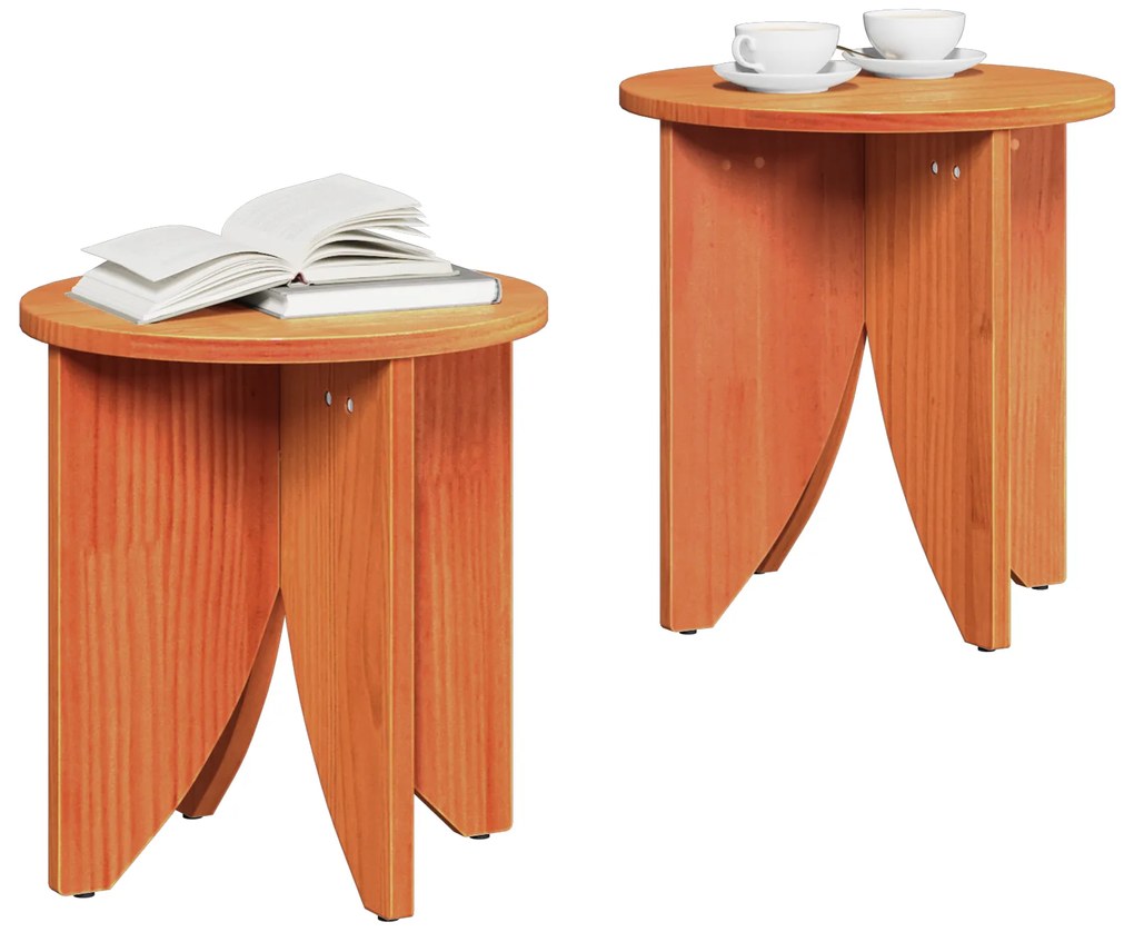 vidaXL Τραπεζάκι σαλονιού 2 pcs Καφέ κεριού 41.5 x 41.5 x 44 cm