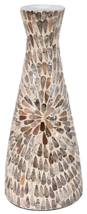 Βάζο Bamboo-Κοχύλι Tear Drop Fylliana FL03 Μπεζ-Καφέ-Λευκό Φ18x43 εκ. 18x18x43 εκ.