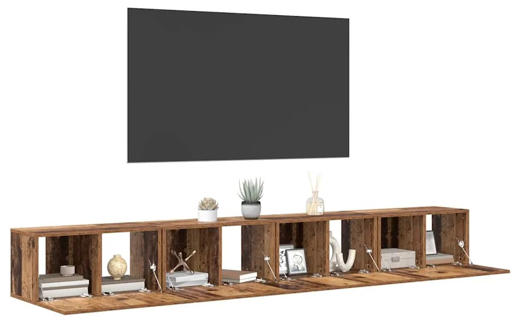 vidaXL Σετ επίπλου τηλεόρασης 4 pcs Παλαιό ξύλο 60 x 30 x 30 cm