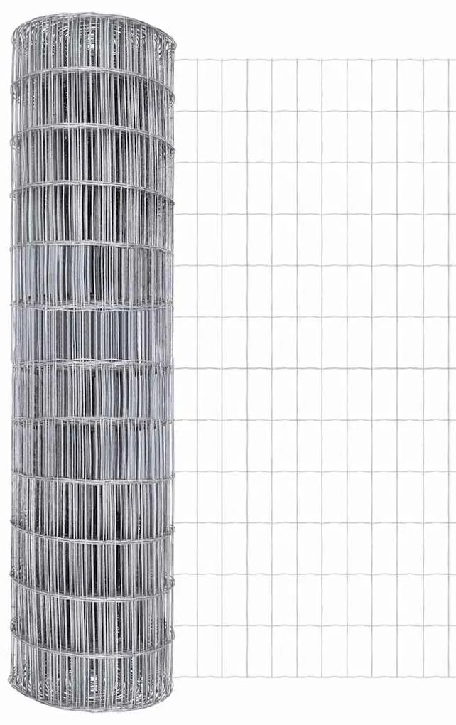 vidaXL Φράχτης με Στήλες. Ασημί 1.5 x 10 m Ατσάλι