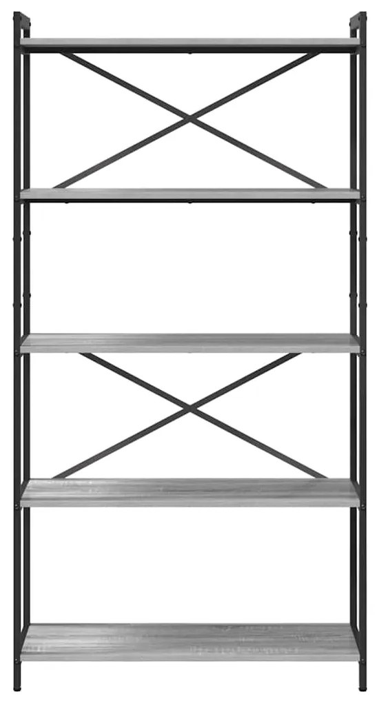 vidaXL Βιβλιοθήκη Γκρι sonoma 80 x 30 x 153 εκ Επεξεργασμένο ξύλο