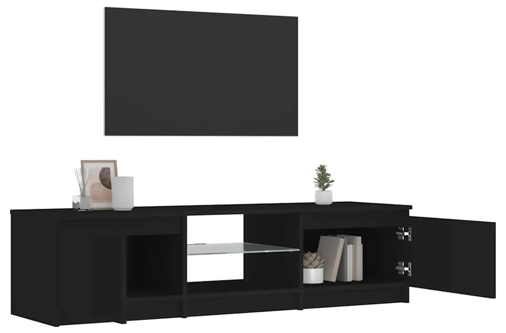 vidaXL Έπιπλο Τηλεόρασης με LED Μαύρο 140x40x36 εκ.