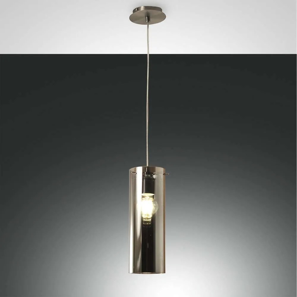 Φωτιστικό Οροφής Sintesi 3480-40-126 Transparent Grey Fabas Luce Μέταλλο,Γυαλί